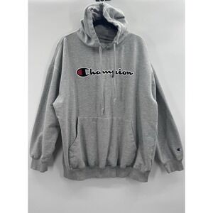 Champion Mens 3XL Sweatshirt Hoodie Retro Y2K Logo Spellout Thick Urban Street